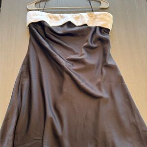 Princess Polly Black and White drape open back Dress